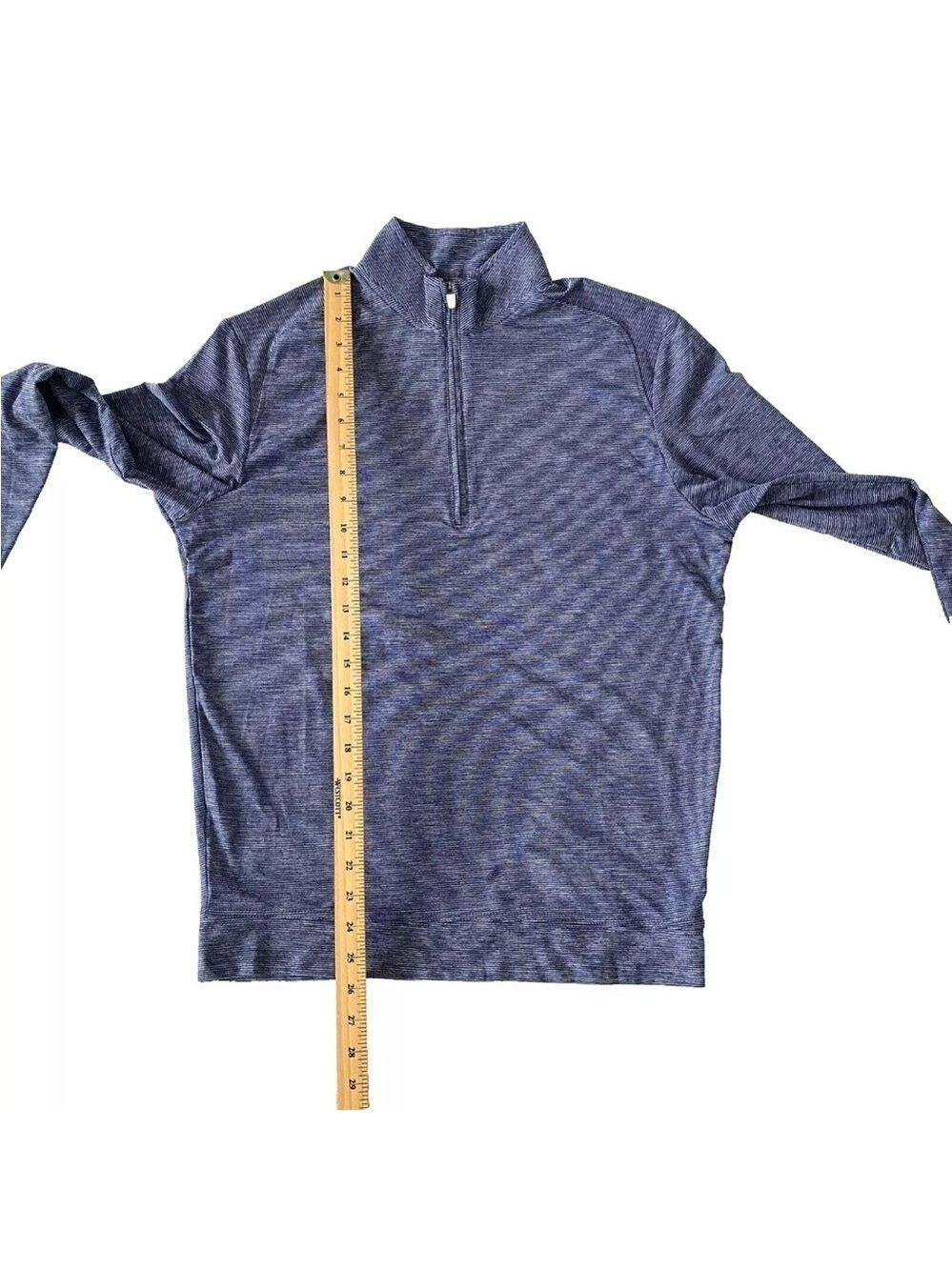 Johnnie-O Vaughn Striped PREP-Formance 1/4 Zip Pullover Mens S in Twilight Blue - Picture 10 of 10